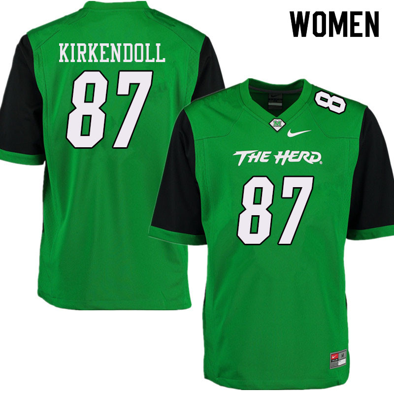 Women #87 Jacob Kirkendoll Marshall Thundering Herd College Football Jerseys Sale-Green